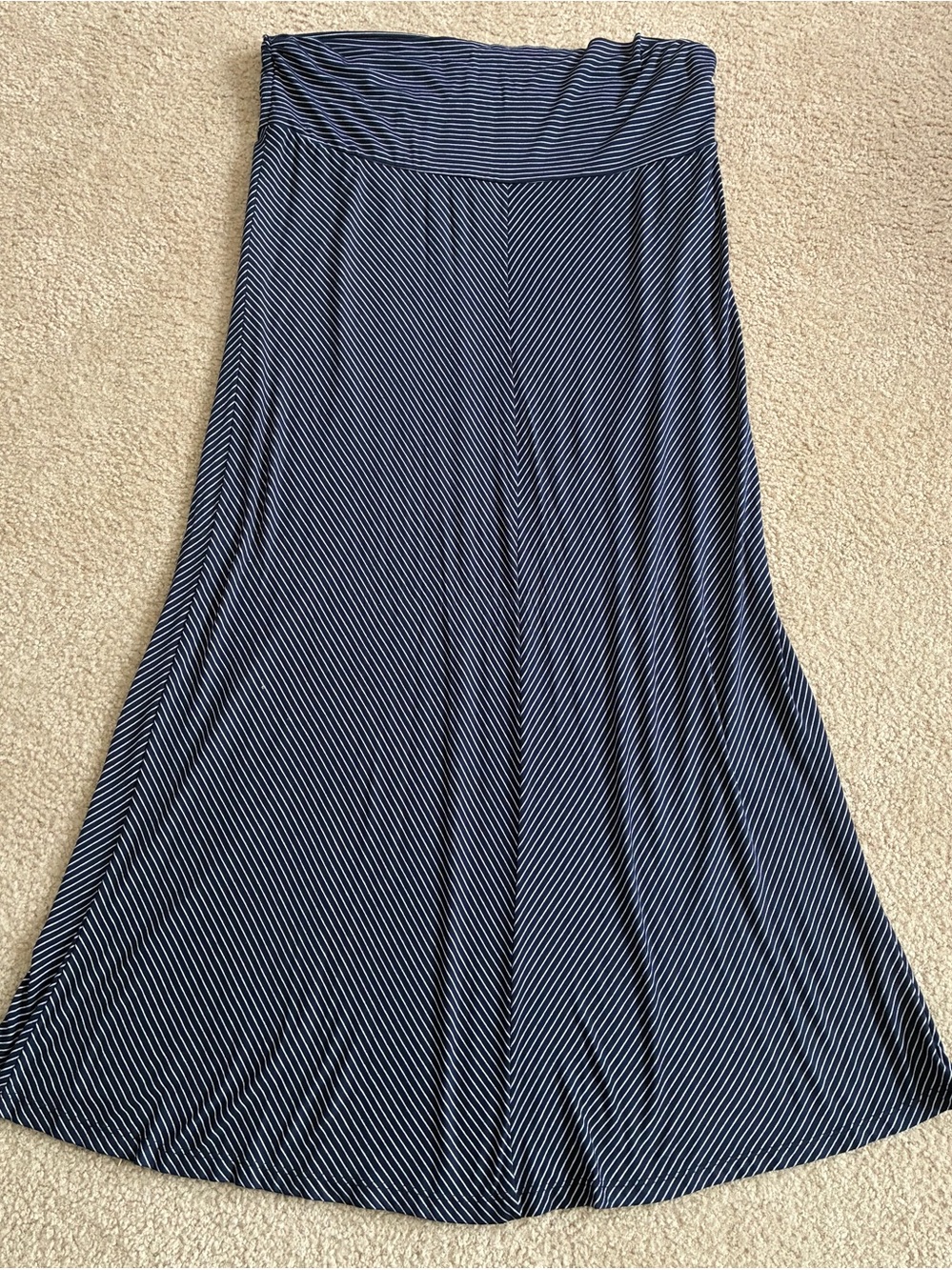 Motherhood Maternity Striped Navy Maxi Skirt - XL